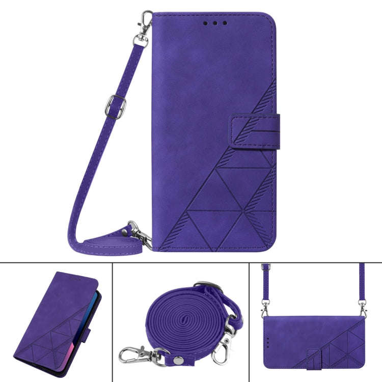 For Tecno Camon 19 Neo Crossbody 3D Embossed Flip Leather Phone Case(Purple)