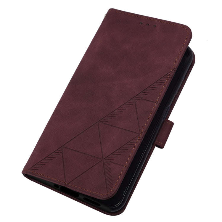 For OnePlus 10T 5G Global Crossbody 3D Embossed Flip Leather Phone Case(Wine Red)