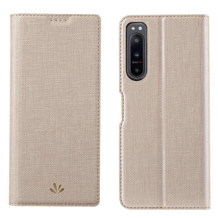 For Sony Xperia 5 IV ViLi DMX Series TPU + PU Shockproof Leather Phone Case(Gold)