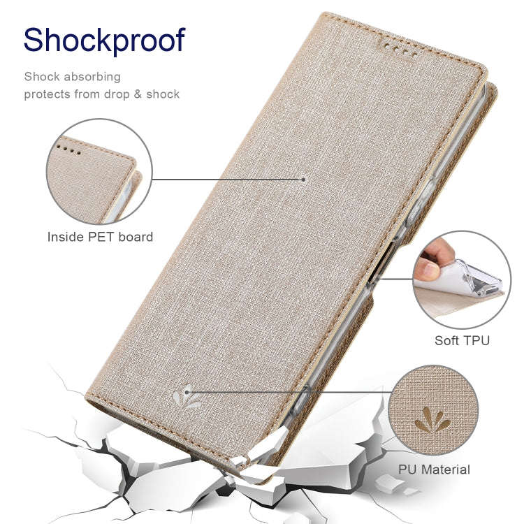 For Sony Xperia 5 IV ViLi DMX Series TPU + PU Shockproof Leather Phone Case(Gold)