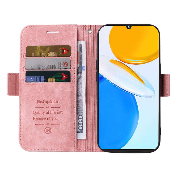For Honor X7 BETOPNICE Dual-side Buckle Leather Phone Case(Pink)