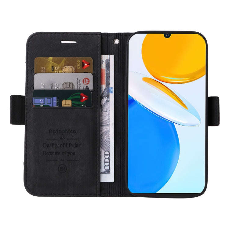 For Honor X7 BETOPNICE Dual-side Buckle Leather Phone Case(Black)