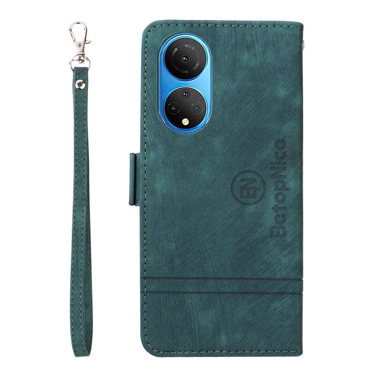 For Honor X7 BETOPNICE Dual-side Buckle Leather Phone Case(Green)