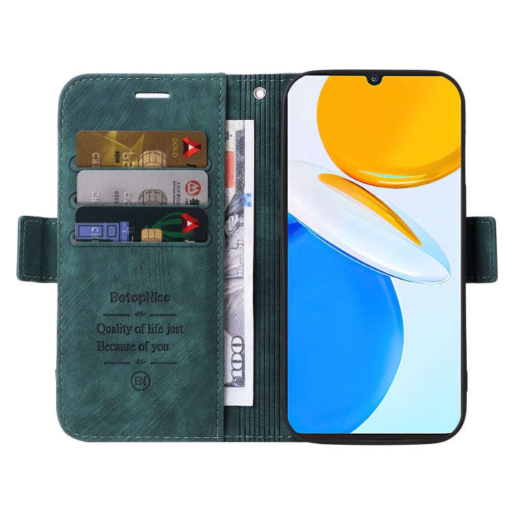 For Honor X7 BETOPNICE Dual-side Buckle Leather Phone Case(Green)