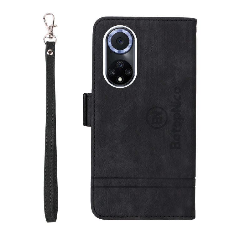 For Huawei nova 9 BETOPNICE Dual-side Buckle Leather Phone Case(Black)