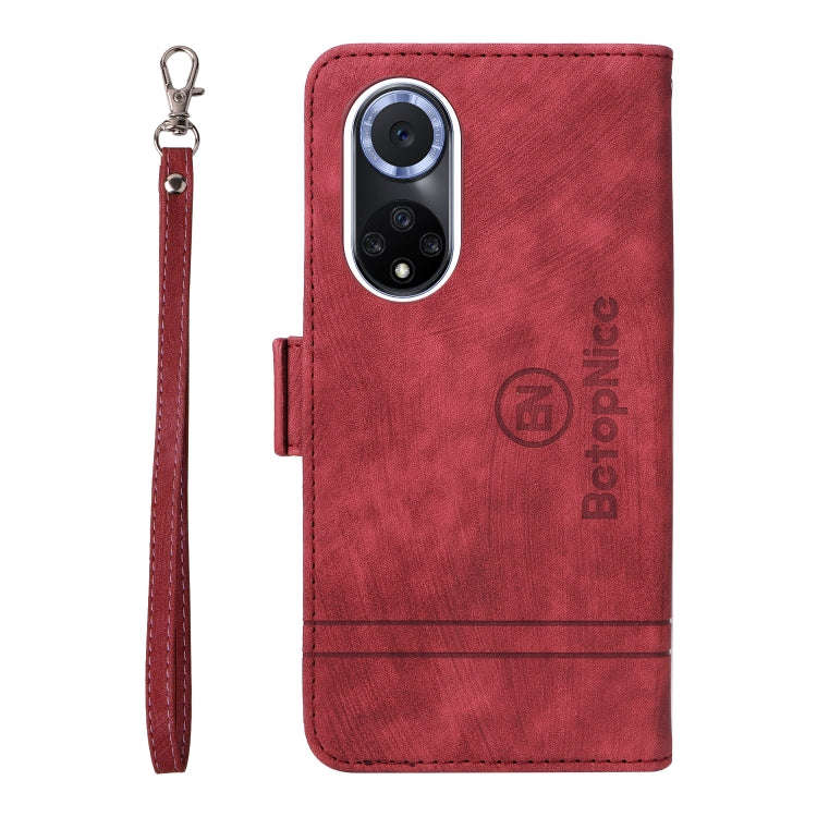 For Huawei nova 9 BETOPNICE Dual-side Buckle Leather Phone Case(Red)