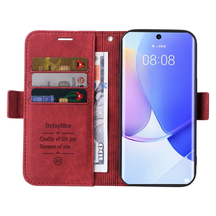 For Huawei nova 9 BETOPNICE Dual-side Buckle Leather Phone Case(Red)