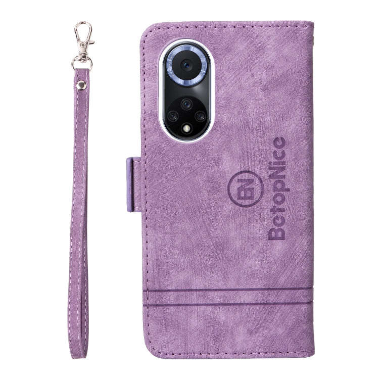For Huawei nova 9 BETOPNICE Dual-side Buckle Leather Phone Case(Purple)