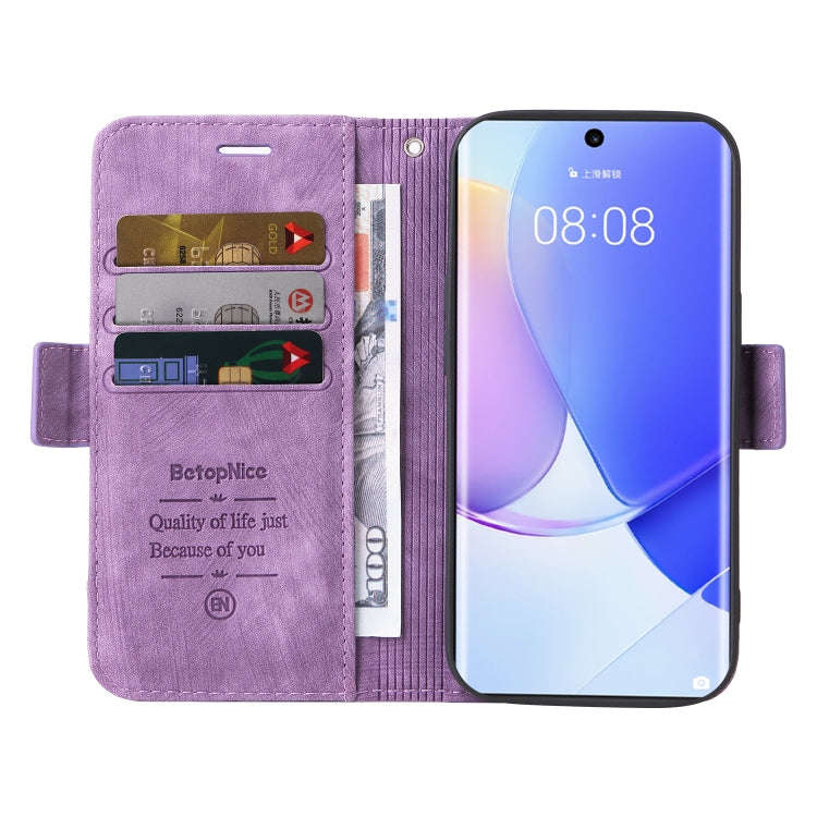 For Huawei nova 9 BETOPNICE Dual-side Buckle Leather Phone Case(Purple)