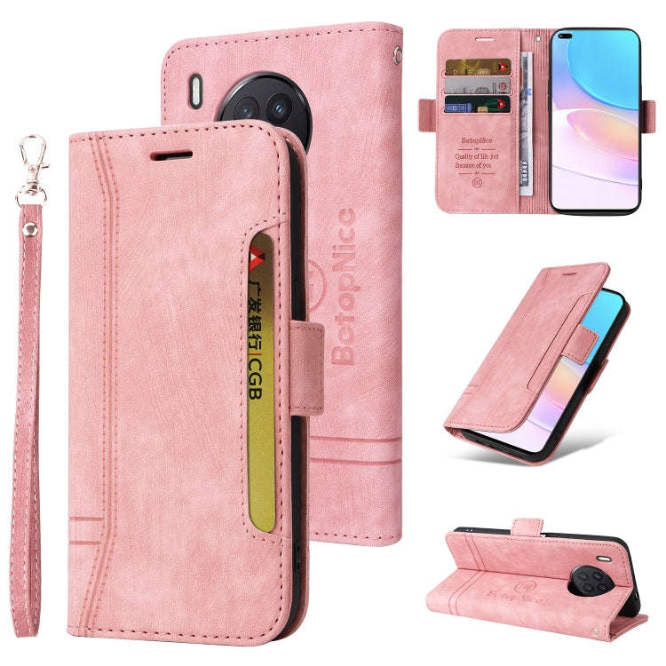 For Huawei nova 8i BETOPNICE Dual-side Buckle Leather Phone Case(Pink)