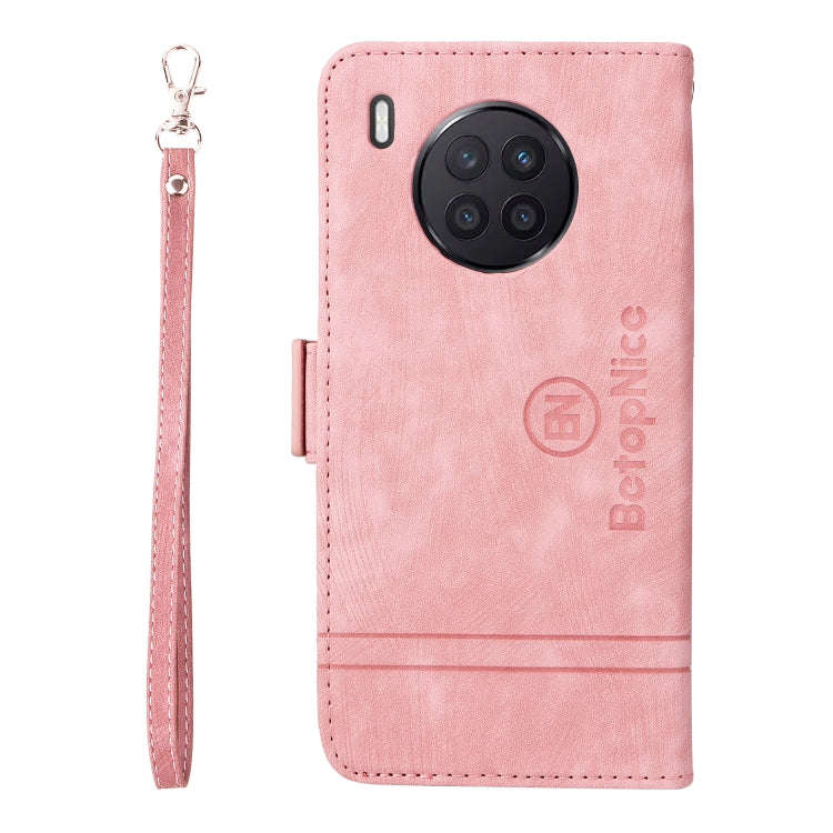 For Huawei nova 8i BETOPNICE Dual-side Buckle Leather Phone Case(Pink)