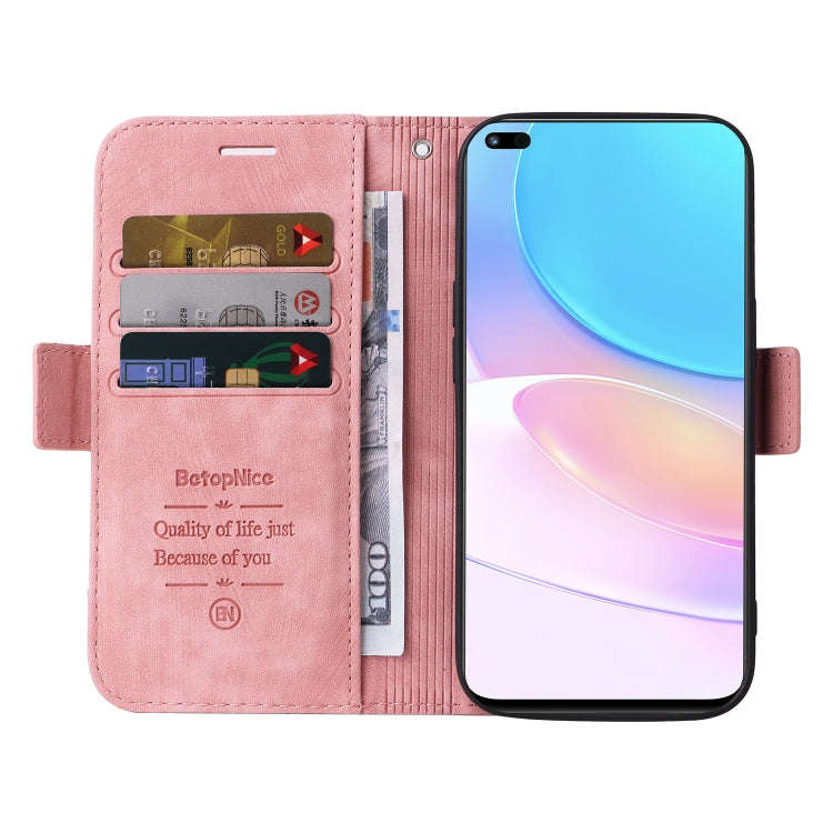 For Huawei nova 8i BETOPNICE Dual-side Buckle Leather Phone Case(Pink)