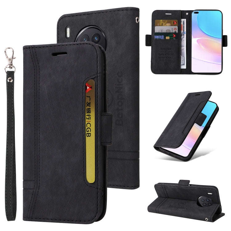 For Huawei nova 8i BETOPNICE Dual-side Buckle Leather Phone Case(Black)