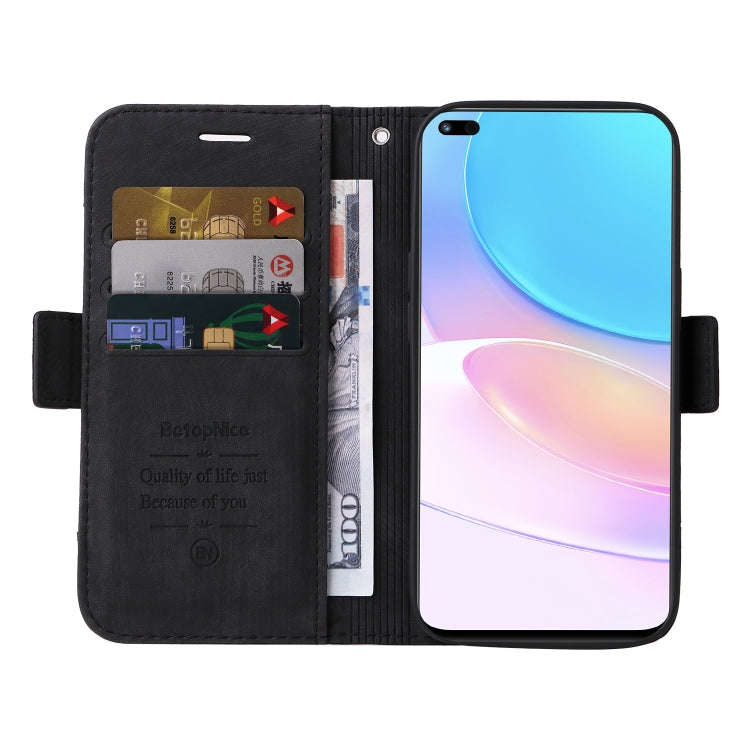 For Huawei nova 8i BETOPNICE Dual-side Buckle Leather Phone Case(Black)