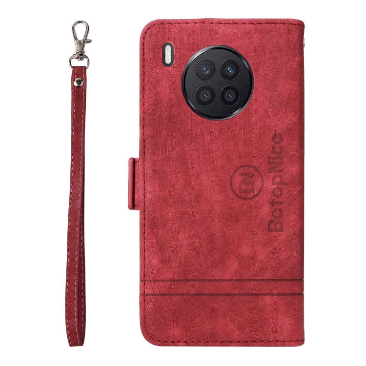 For Huawei nova 8i BETOPNICE Dual-side Buckle Leather Phone Case(Red)