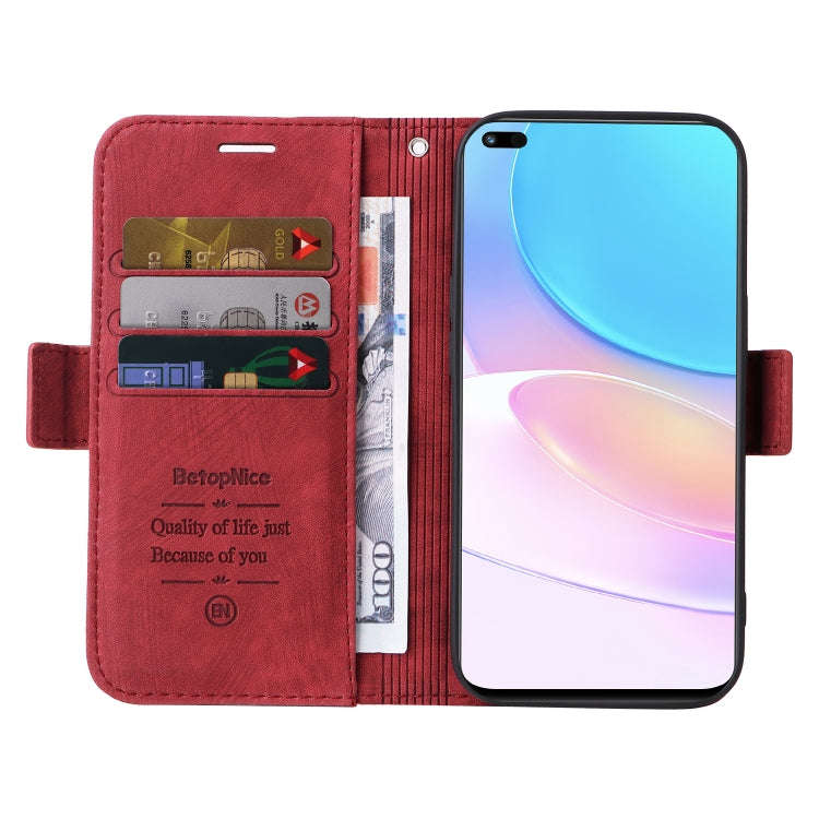 For Huawei nova 8i BETOPNICE Dual-side Buckle Leather Phone Case(Red)