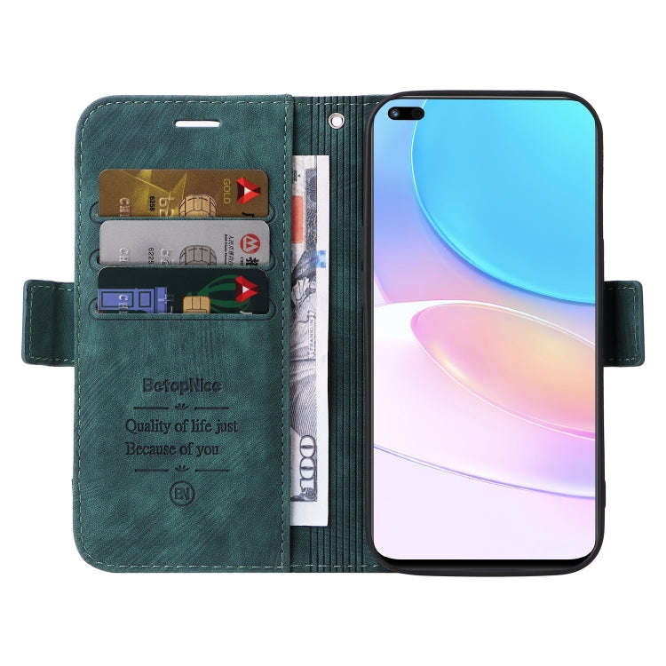 For Huawei nova 8i BETOPNICE Dual-side Buckle Leather Phone Case(Green)