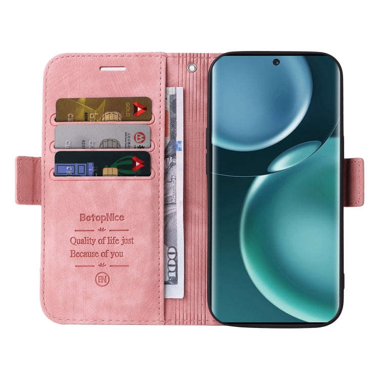 For Honor Magic4 BETOPNICE Dual-side Buckle Leather Phone Case(Pink)