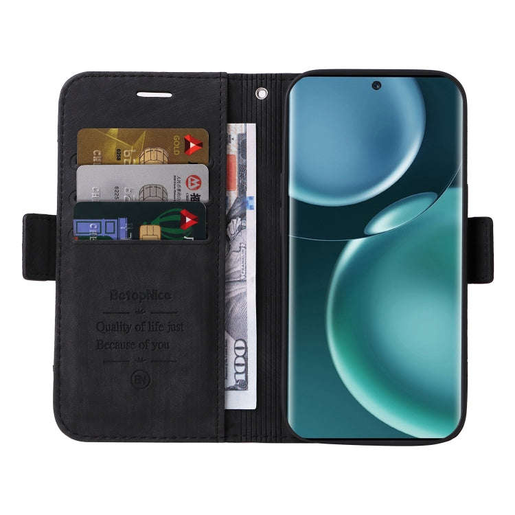 For Honor Magic4 BETOPNICE Dual-side Buckle Leather Phone Case(Black)