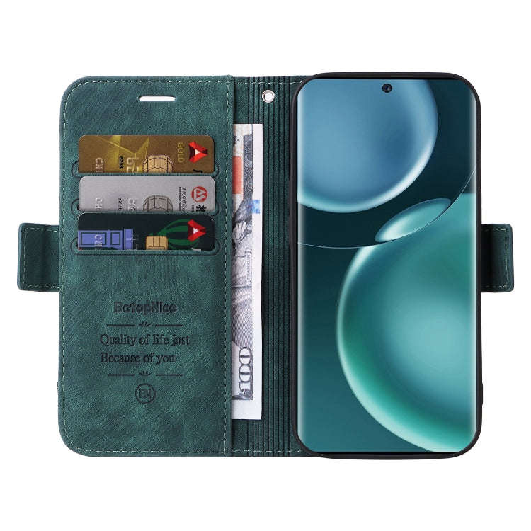 For Honor Magic4 BETOPNICE Dual-side Buckle Leather Phone Case(Green)