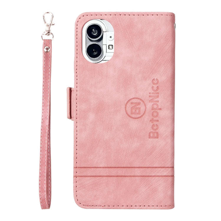 For Nothing Phone 1 BETOPNICE Dual-side Buckle Leather Phone Case(Pink)