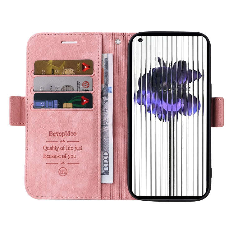 For Nothing Phone 1 BETOPNICE Dual-side Buckle Leather Phone Case(Pink)