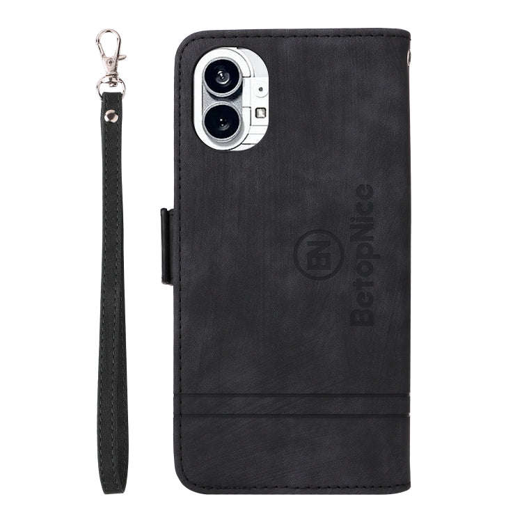 For Nothing Phone 1 BETOPNICE Dual-side Buckle Leather Phone Case(Black)