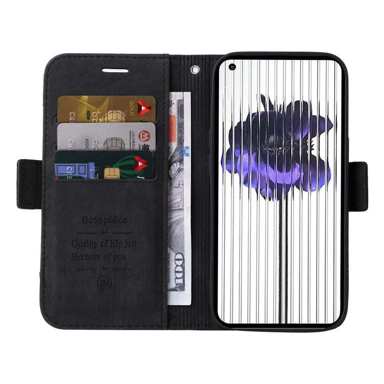 For Nothing Phone 1 BETOPNICE Dual-side Buckle Leather Phone Case(Black)