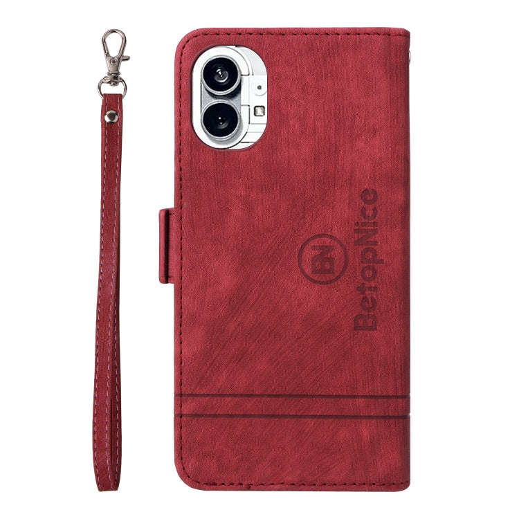 For Nothing Phone 1 BETOPNICE Dual-side Buckle Leather Phone Case(Red)