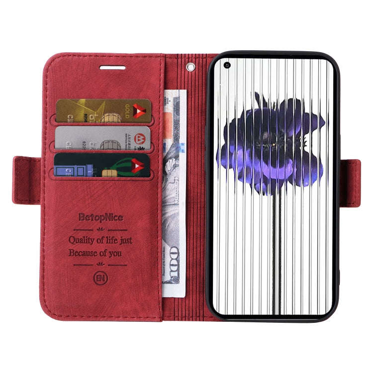 For Nothing Phone 1 BETOPNICE Dual-side Buckle Leather Phone Case(Red)