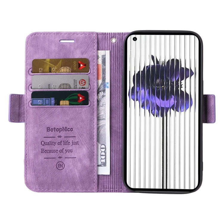 For Nothing Phone 1 BETOPNICE Dual-side Buckle Leather Phone Case(Purple)