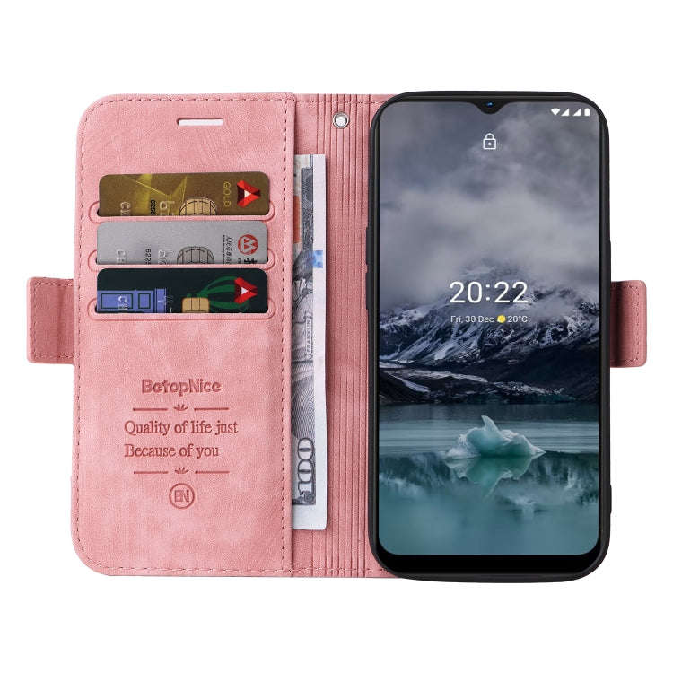 For Nokia G21 BETOPNICE Dual-side Buckle Leather Phone Case(Pink)