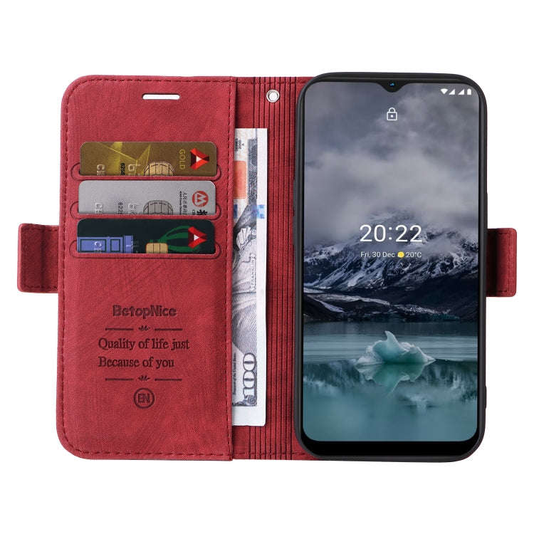 For Nokia G21 BETOPNICE Dual-side Buckle Leather Phone Case(Red)