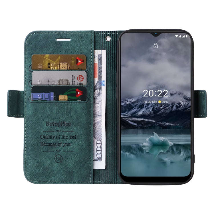 For Nokia G21 BETOPNICE Dual-side Buckle Leather Phone Case(Green)