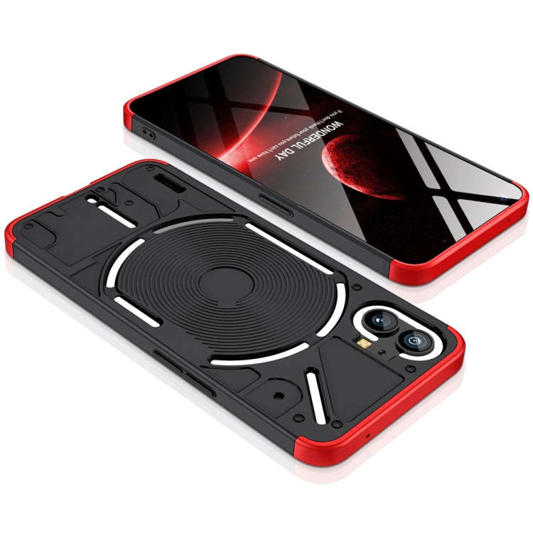 For Nothing Phone 1 GKK Three Stage Splicing Full Coverage PC Phone Case(Black Red)