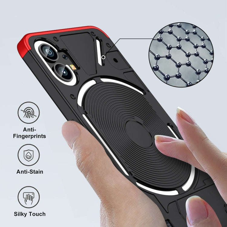 For Nothing Phone 1 GKK Three Stage Splicing Full Coverage PC Phone Case(Black Red)