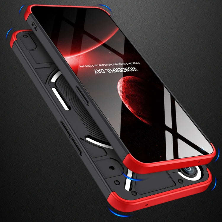 For Nothing Phone 1 GKK Three Stage Splicing Full Coverage PC Phone Case(Black Red)