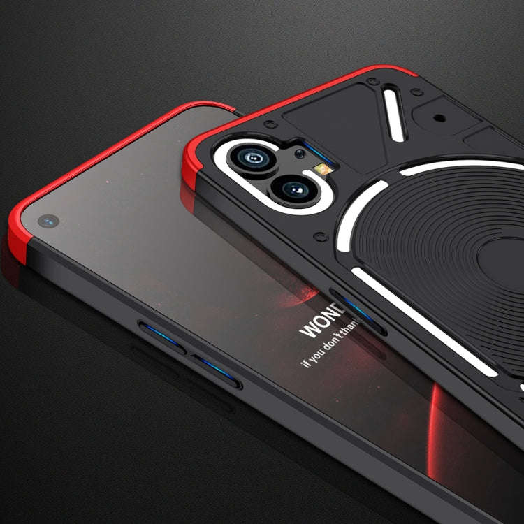 For Nothing Phone 1 GKK Three Stage Splicing Full Coverage PC Phone Case(Black Red)