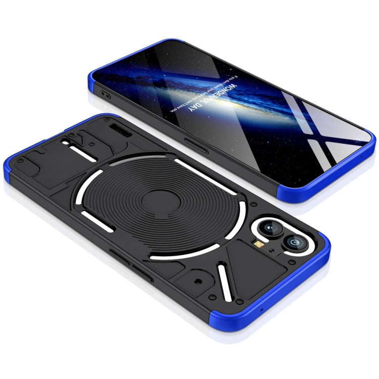 For Nothing Phone 1 GKK Three Stage Splicing Full Coverage PC Phone Case(Black Blue)