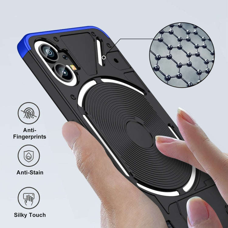 For Nothing Phone 1 GKK Three Stage Splicing Full Coverage PC Phone Case(Black Blue)