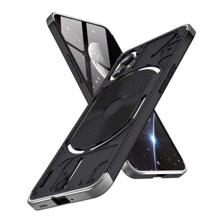 For Nothing Phone 1 GKK Three Stage Splicing Full Coverage PC Phone Case(Black Silver)