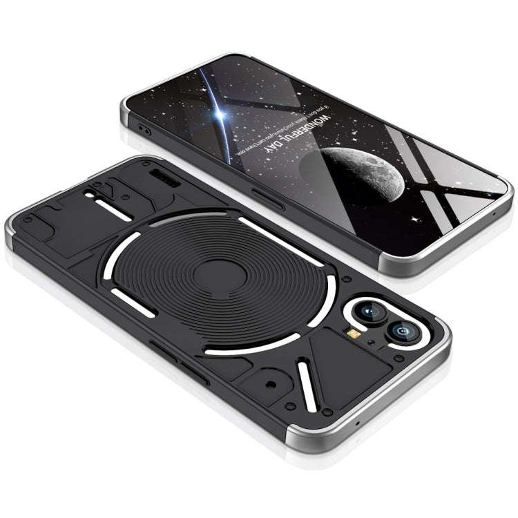For Nothing Phone 1 GKK Three Stage Splicing Full Coverage PC Phone Case(Black Silver)