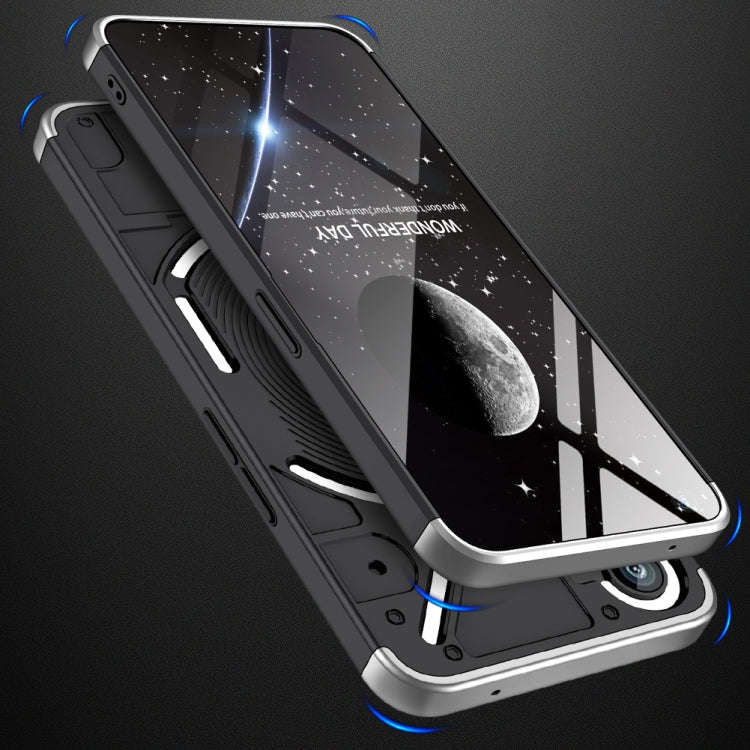 For Nothing Phone 1 GKK Three Stage Splicing Full Coverage PC Phone Case(Black Silver)