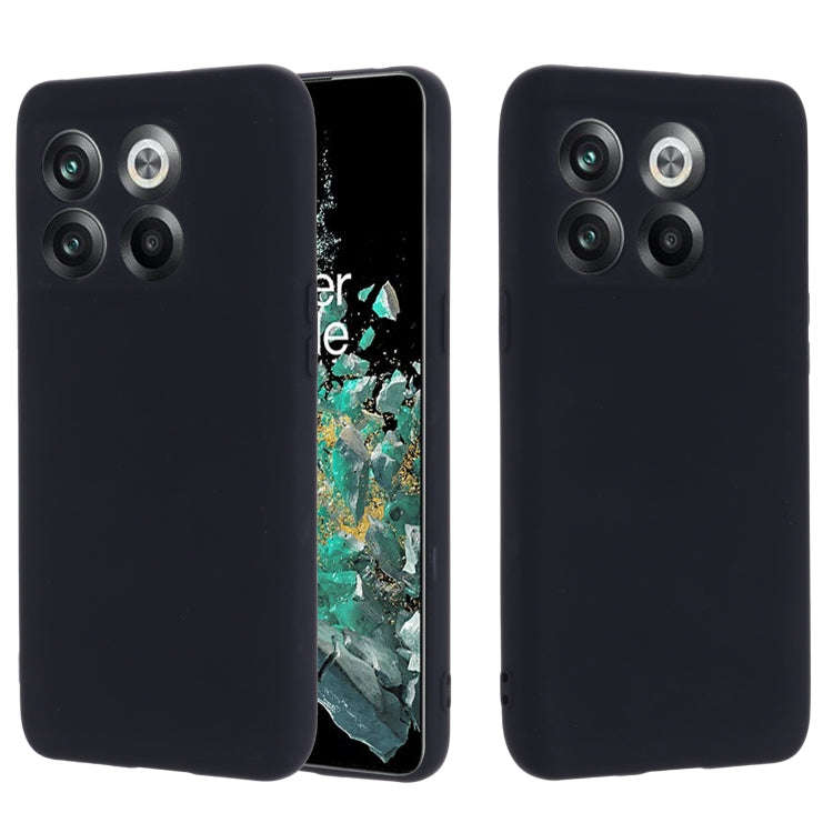 For OnePlus 10T 5G / ACE Pro Pure Color Liquid Silicone Shockproof Phone Case(Black)