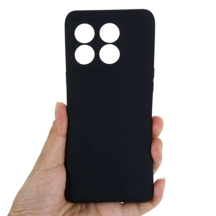 For OnePlus 10T 5G / ACE Pro Pure Color Liquid Silicone Shockproof Phone Case(Black)