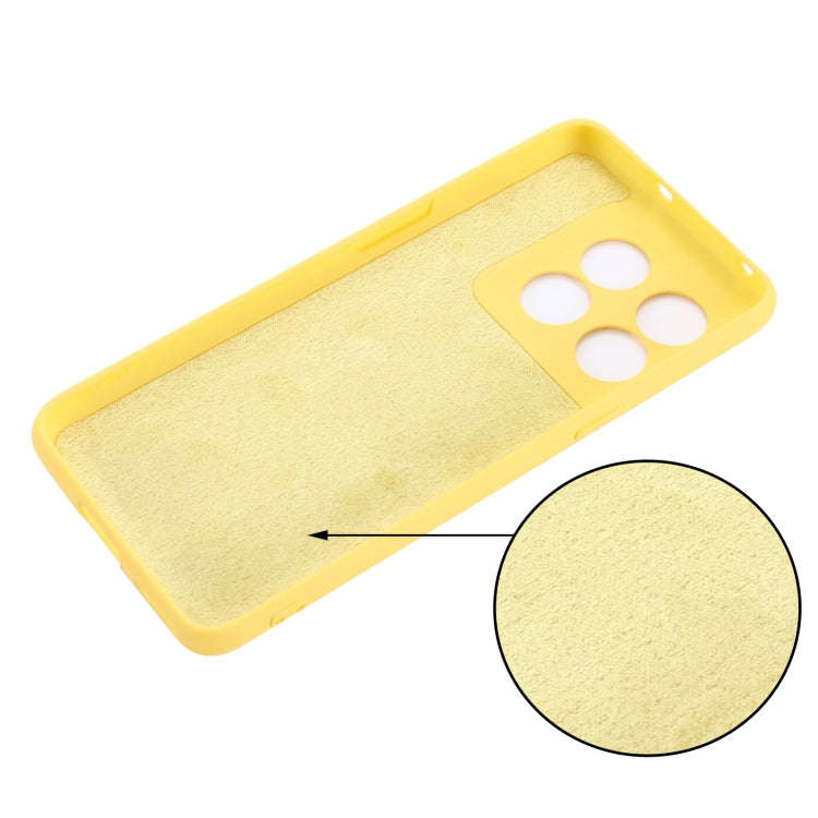 For OnePlus 10T 5G / ACE Pro Pure Color Liquid Silicone Shockproof Phone Case(Yellow)