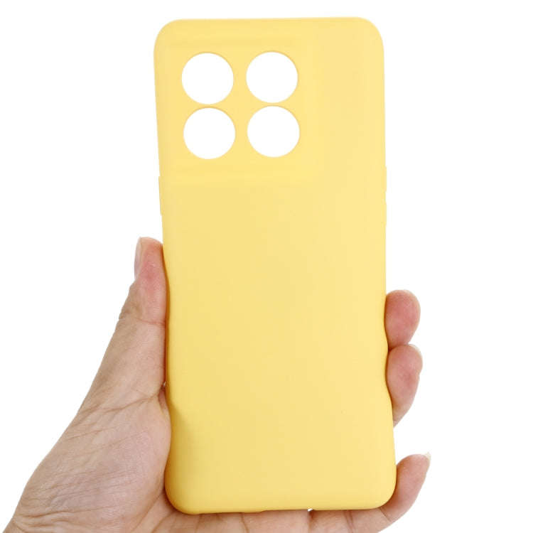 For OnePlus 10T 5G / ACE Pro Pure Color Liquid Silicone Shockproof Phone Case(Yellow)