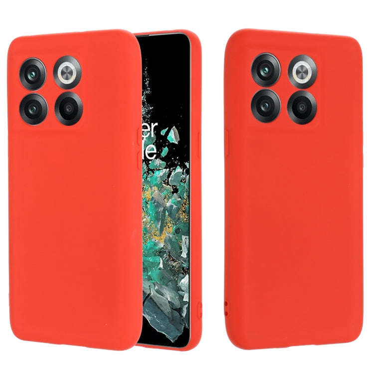 For OnePlus 10T 5G / ACE Pro Pure Color Liquid Silicone Shockproof Phone Case(Red)