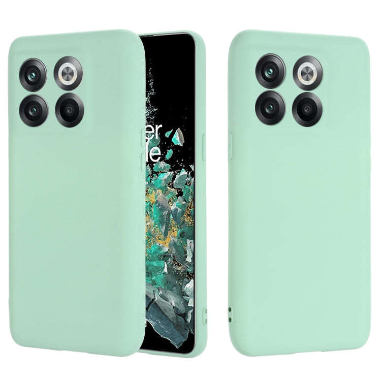 For OnePlus 10T 5G / ACE Pro Pure Color Liquid Silicone Shockproof Phone Case(Green)