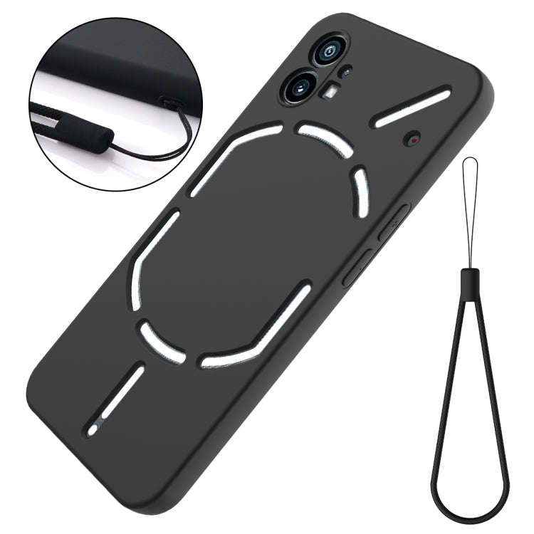 For Nothing Phone 1 Pure Color Liquid Silicone Shockproof Phone Case(Black)